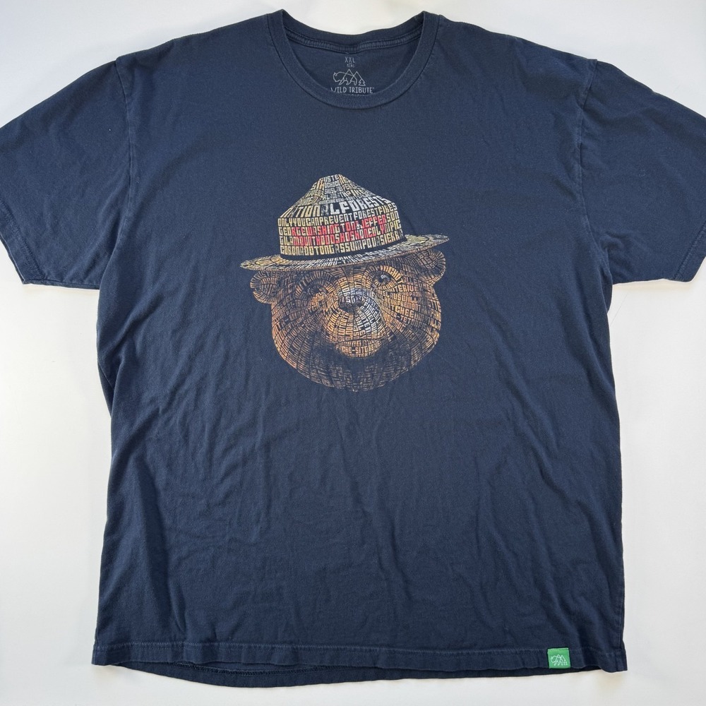 WILD TRIBUTE 4 THE PARKS Smokey Bear Tee Mens XXL Blue Coconino National‎ Forest